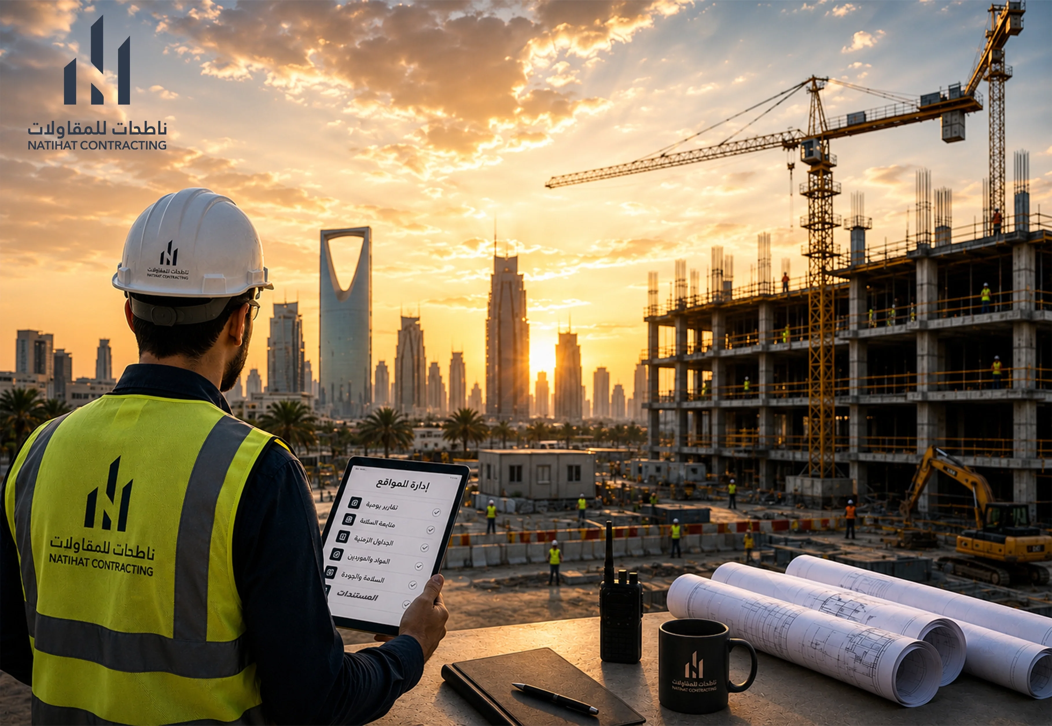 خدمات إدارة المواقع في الرياض | ناطحات للمقاولات العامة